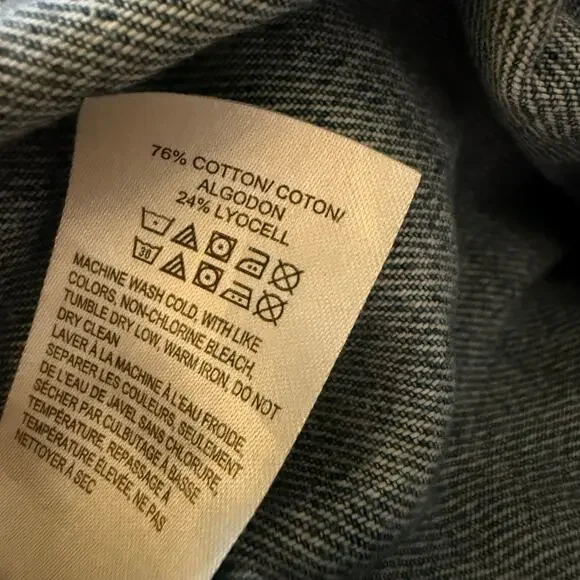 Lucky Brand Raw Hem Denim Trucker Jacket, Cotton Tencel Blend, Women's Large - Picture 9 of 9